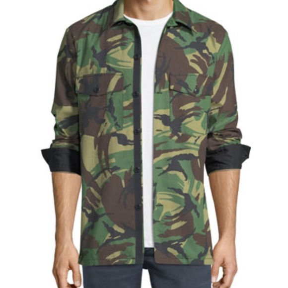 Rag & Bone Camo Shirt Jacket Heath Mens L